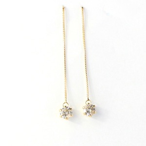 k18 イエローゴールド ダイヤモンド 0.3ct アメリカン チェーンピアス