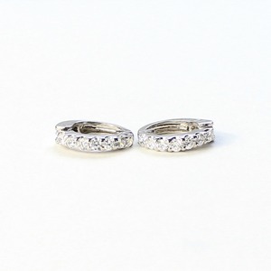 キュービックジルコニア CZ イヤーカフ ハーフ ラインストーン イヤリング ノンホールピアス ピアリング