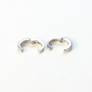 キュービックジルコニア CZ イヤーカフ ハーフ ラインストーン イヤリング ノンホールピアス ピアリング