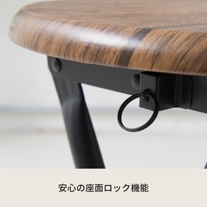 ヴィンテージチェア(ブラウン/茶) 折りたたみ椅子/カウンターチェア/スチール/イス/背もたれ付/コンパクト/スリム/キッチン/パイプイス/モダン/レトロ/カフェ/木目/木/完成品/NK-111