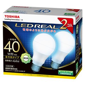 東芝 LED電球 一般電球形 全方向タイプ 485lm 昼白色2P LDA4N-G／40W-2P