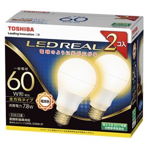 東芝 LED電球 一般電球形 全方向タイプ 810lm 電球色2P LDA8L-G/60W-2P