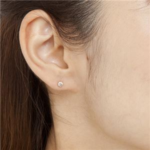 ダイヤモンドピアス 一粒 K18 ピンクゴールド 0.3ct スタッドピアス