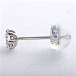 高品質スーパーキュービックジルコニア ピアス プラチナ Pt900 ハート&キューピッド H&C 0.2ctサイズ シリコン製ダブルロックキャッチ仕様 一粒留