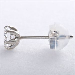 高品質スーパーキュービックジルコニア ピアス プラチナ Pt900 ハート＆キューピッド H＆C 0.5ctサイズ シリコン製ダブルロックキャッチ仕様 一粒留