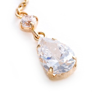 ピアス キュービックジルコニア ピアス K10 イエローゴールド ドロップモチーフ 高品質 シリコン製ダブルロックキャッチ仕様