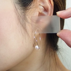 あこや真珠 パール ピアス K10 イエローゴールド ジプシーピアス 6mm 6ミリ珠 本真珠 真珠