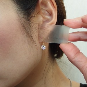 高品質スーパーキュービックジルコニア ピアス K18 イエローゴールド ハート＆キューピッド H＆C 大粒 2ctサイズ ジプシータイプ