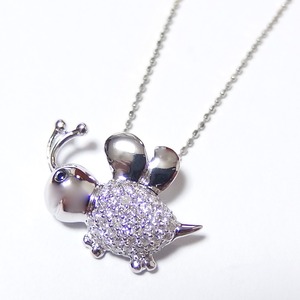 ダイヤモンド ネックレス K18 ホワイトゴールド 0.47ct ダイヤネックレス 蜂モチーフ ミツバチ 限定1点限り