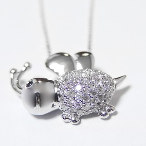 ダイヤモンド ネックレス K18 ホワイトゴールド 0.47ct ダイヤネックレス 蜂モチーフ ミツバチ 限定1点限り
