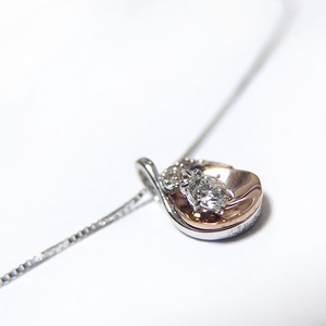 ダイヤモンド ネックレス 0.11ct K18 ピンクゴールド＆ホワイトゴールド ハート＆キューピット H＆C Hカラー SIクラス GOOD 揺れる ダイヤモンド ペンダント 鑑別書付き 限定1点限り