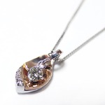 ダイヤモンド ネックレス 0.11ct K18 ピンクゴールド＆ホワイトゴールド ハート＆キューピット H＆C Hカラー SIクラス GOOD 揺れる ダイヤモンド ペンダント 鑑別書付き 限定1点限りの詳細ページへ