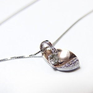 ダイヤモンド ネックレス 0.11ct K18 ピンクゴールド＆ホワイトゴールド ハート＆キューピット H＆C Hカラー SIクラス GOOD 揺れる ダイヤモンド ペンダント 鑑別書付き 限定1点限り