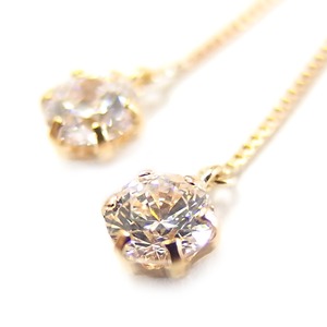 スーパーキュービックジルコニア アメリカン ピアス K18 イエローゴールド 高品質 ハート＆キューピッド H＆C 0.5ctサイズ シンプル