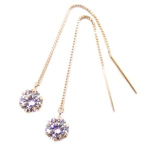 スーパーキュービックジルコニア アメリカン ピアス K18 イエローゴールド 高品質 ハート＆キューピッド H＆C 大粒 1ctサイズ シンプル