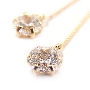 スーパーキュービックジルコニア アメリカン ピアス K18 イエローゴールド 高品質 ハート＆キューピッド H＆C 大粒 1ctサイズ シンプル