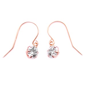 スーパーキュービックジルコニア ピアス K18 ピンクゴールド 高品質 ハート&キューピッド H&C 0.5ctサイズ ジプシータイプ シンプル