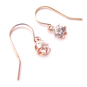 スーパーキュービックジルコニア ピアス K18 ピンクゴールド 高品質 ハート&キューピッド H&C 0.5ctサイズ ジプシータイプ シンプル