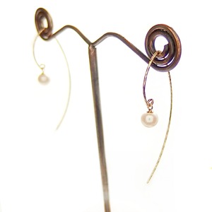 アコヤ真珠 パール ピアス K18 イエローゴールド ジプシーピアス 5mm 5ミリ珠 本真珠 真珠