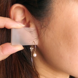 アコヤ真珠 パール ピアス K18 イエローゴールド ジプシーピアス 5mm 5ミリ珠 本真珠 真珠