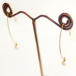 アコヤ真珠 パール ピアス K18 イエローゴールド ジプシーピアス 5mm 5ミリ珠 本真珠 真珠