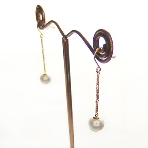 アコヤ真珠 パール ピアス K18 イエローゴールド ジプシーピアス 7.5mm 7.5ミリ珠 本真珠 真珠