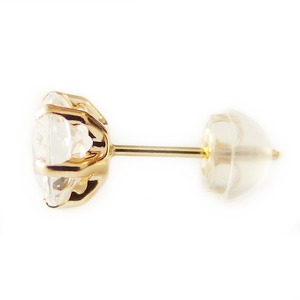 スーパーキュービックジルコニア ピアス K18 イエローゴールド 高品質 ハート＆キューピッド H＆C 超大粒 2ctサイズ シリコン製ダブルロックキャッチ仕様 シンプル