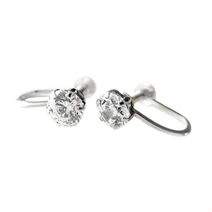 イヤリング スーパーキュービックジルコニア プラチナ Pt900 ハート&キューピッド H&C 大粒 1ctサイズ 一粒留 シンプル