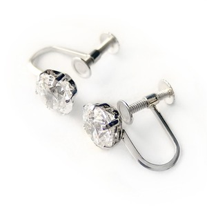 イヤリング スーパーキュービックジルコニア プラチナ Pt900 ハート&キューピッド H&C 超大粒 2ctサイズ 一粒留 シンプル