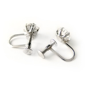 イヤリング スーパーキュービックジルコニア プラチナ Pt900 ハート&キューピッド H&C 超大粒 2ctサイズ 一粒留 シンプル