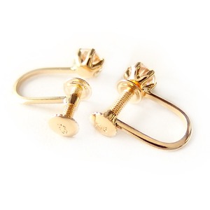 イヤリング スーパーキュービックジルコニア K18 イエローゴールド ハート＆キューピッド H＆C 0.5ctサイズ 一粒留 シンプル