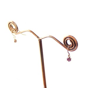 ピアス アメジスト K18 イエローゴールド 2月 誕生石 ジプシーピアス シンプル