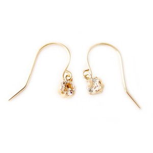 ピアス アクアマリン K18 イエローゴールド 3月 誕生石 ジプシーピアス シンプル