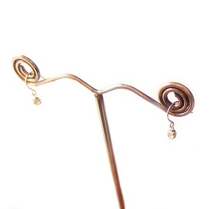 ピアス アクアマリン K18 イエローゴールド 3月 誕生石 ジプシーピアス シンプル