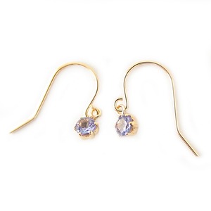 ピアス タンザナイト K18 イエローゴールド 12月 誕生石 ジプシーピアス シンプル