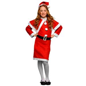【クリスマス 衣装 コスチューム 子供用 まとめ買い10着セット】P×P ガールズサンタクロース サンタコスプレ子供用 ワンピース&肩がけ (5 – 7才向け)
