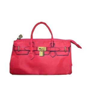可愛いデザインのバッグインバッグ♪ファスナー付きで中身がこぼれない！全2色 ピンク