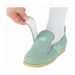 介護靴 施設・院内用 ダブルマジック２ 7E(ワイドサイズ) 7006 片足 徳武産業 あゆみシリーズ ／LL (24.0〜24.5cm) ブラック 左足