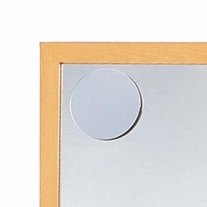 拡大鏡付きウォールミラー/全身姿見鏡 【壁掛け用】 木製フレーム 壁掛けひも付き ナチュラル 日本製