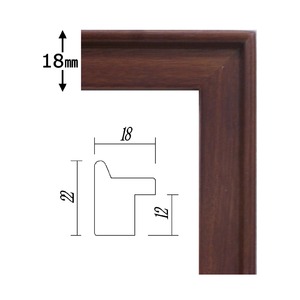 【角額】高級木製正方形額・壁掛けひも・アクリル付き　■9787 400角（400&times;400mm）「ブラウン」