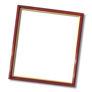 【色紙額】赤い縁に金色フレーム 色紙用 壁掛けひも ■赤金 色紙(8×9)275×244mm
