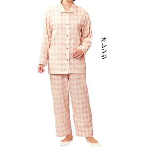 日本製2重ガーゼのやわらかパジャマ 【ブルー L ： L】