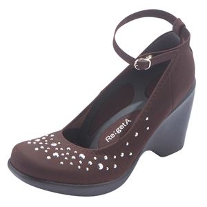 リゲッタ スタッズパンプス ブラウン【2： M(23.0〜23.5cm)】