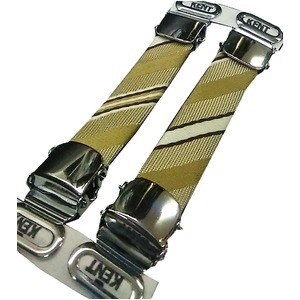 トラッド 12mm西陣シルクアームガーター ハンドメイド ペストライプシリーズ ゴールド