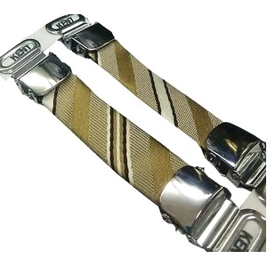 トラッド 12mm西陣シルクアームガーター ハンドメイド ペストライプシリーズ ゴールド