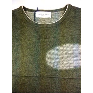 MICHELACCI DANILO MIDA エルボーパッチカシミヤ混セーター カーキ