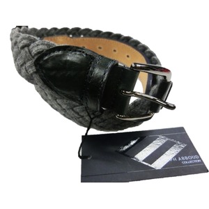 牛革&times;ウールメッシュベルト 96cm グレー&times;ネイビーレザー