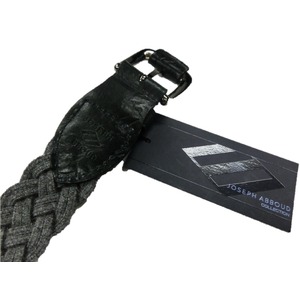 牛革&times;ウールメッシュベルト 96cm グレー&times;ネイビーレザー