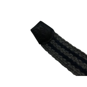 牛革×ウールメッシュベルト 96cm グレー×ネイビーボーダー×ネイビーレザー