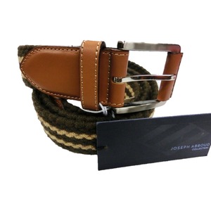 牛革&times;ウールメッシュベルト 96cm ブラウン&times;ダークブラウンボーダー&times;ブラウンレザー